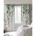 thumbnail image 2 of Blackout Curtains for Bedroom, Eucalyptus Leaves Room Darkening Window Drapes for Living Room, Teal Botanical Summer Watercolor Thermal Insulated Grommet Curtains, 52x72 inch, 2 Panels, 2 of 9