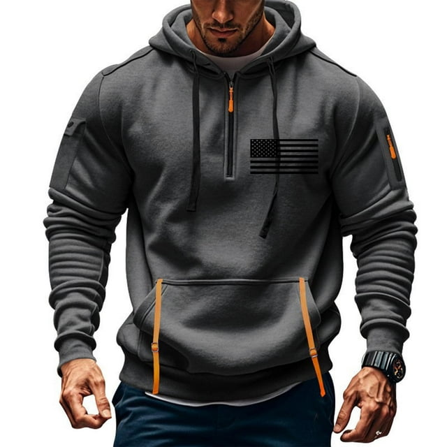 Sudadera con capucha para hombre, informal, con estampado, deportiva, de manga larga, blusa de poliéster