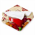 thumbnail image 2 of SPXUBZ Hot Chocolate Pattern Flannel Blanket Soft Plush Throw Blanket Winter Holiday Decor Cozy Warm Blanket for Couch Bedroom 50"x40", 2 of 5