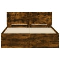 Bed frame with headboard smoked oak 120x190 cm
