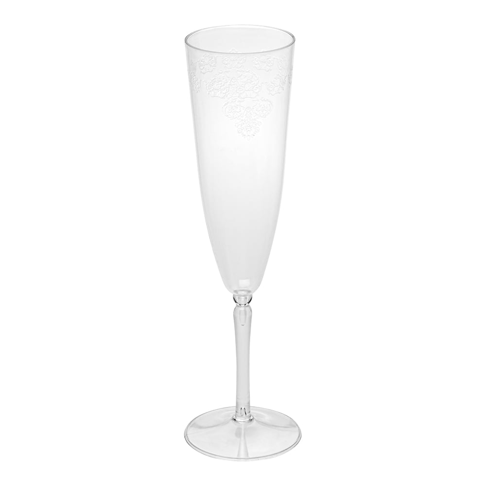 Plastic Champagne Flutes 100 Pack, 4.4oz, Gold Glitter Disposable Glasses 