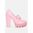 thumbnail image 2 of CORINNE Pink Chain Embellished Chunky Loafers, 2 of 7