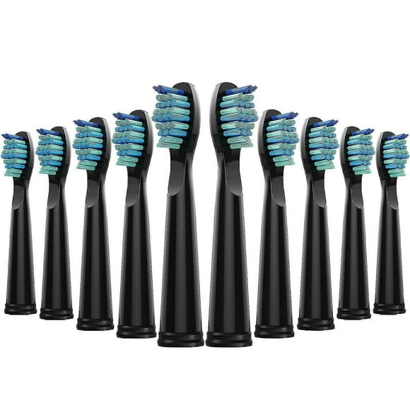 Lot de 10 Têtes de Brosse à Dents Compatibles Fairywill Fw-507/508/(Noir)Cadeau Surprise Excellent Cadeau