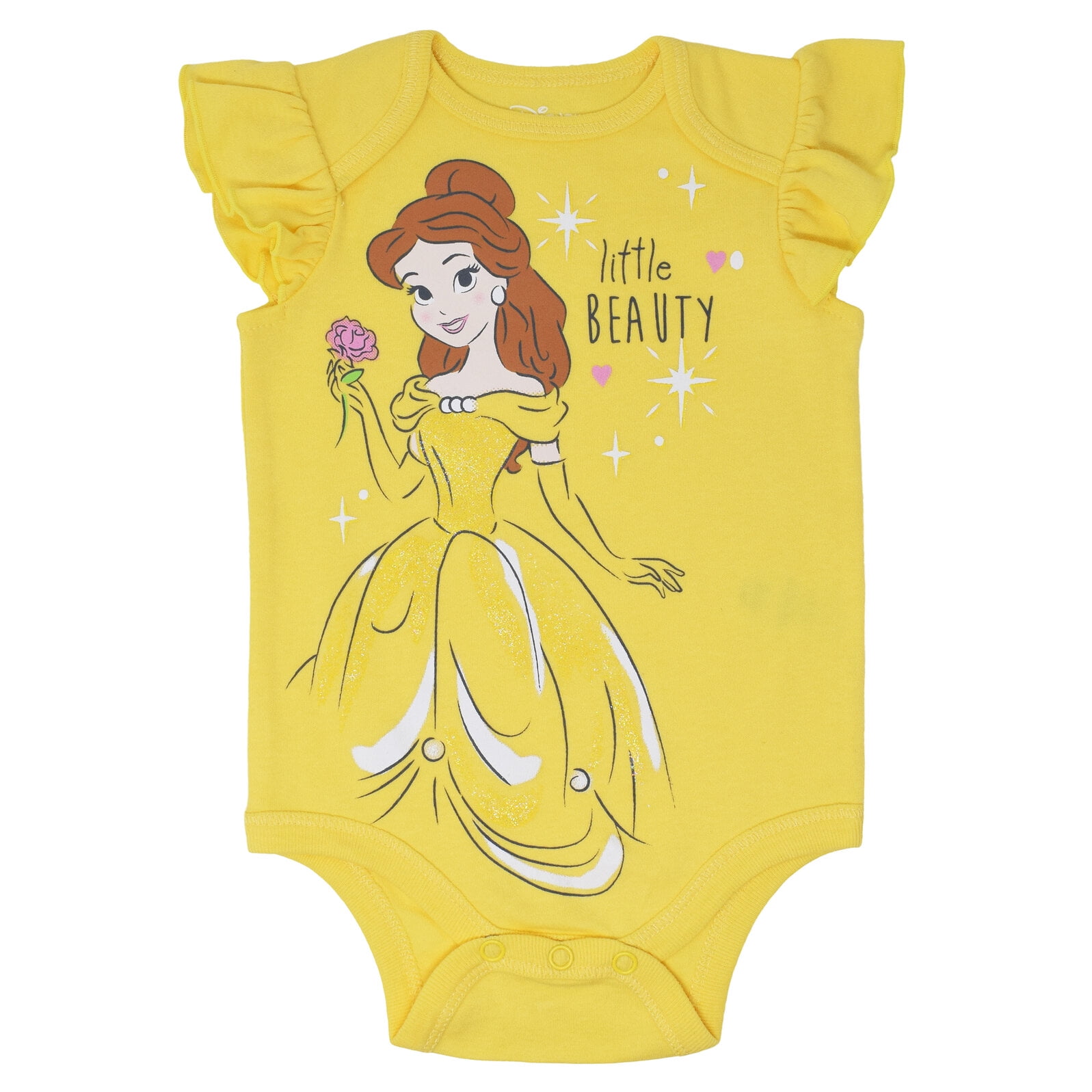 Disney Princess Belle Aurora Cinderella Newborn Baby Girls Bodysuits and Headband Newborn to Infant