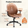thumbnail image 2 of COOLHUT Mid-Modern Ergonomic Home Office Chair, Faux Suede Task Desk Chair with Removable Armrests, Accent Chair Designed Mid To High Backrest With Back Support, Swivel Rolling & Rocking Tilt, 2 of 11