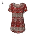 thumbnail image 1 of Camiseta de mujer con cuello redondo, manga corta, camiseta estampada, Kearding AP001627-07, 1 of 7