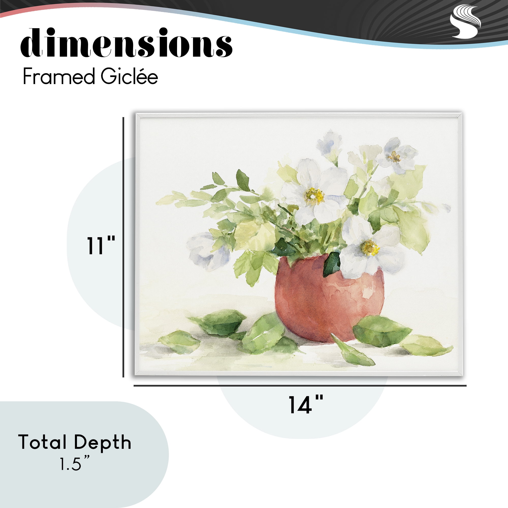Stupell Industries White Anemones in Copper Vase White Framed Giclee Art, design by Lanie Loreth