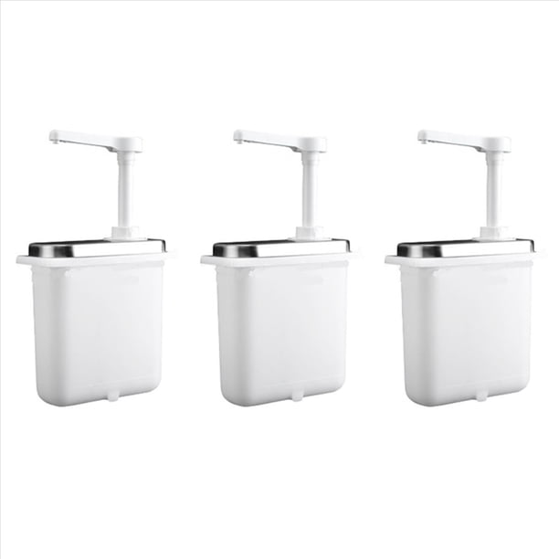 3X Bomba Dispensadora de Salsa de 1L, Estación de Bombeo de Condimentos de Acero Inoxidable, Dispensador de Bomba de Condimentos, Bomba de Mermelada A Presión Manual