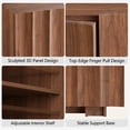 thumbnail image 3 of win2win Buffet Cabinet with Storage, Mid Century Modern Sideboard with Wave Design, Wood Grain Finish, Credenza with Adjustable Shelves, Modular Cabinets for Living Dining Room Hallway, Walnut, 3 of 8