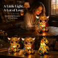 thumbnail image 4 of Highland Cow Rose Night Light, Stained Glass Handmade LED Decor Night Light, USB Craft Lamp for Bedroom Shelf Decoration, Stylish Birthday Housewarming Gift-Horse Lamp, 4 of 7