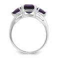 thumbnail image 2 of 14K White Gold Ring Band Gemstone Amethyst Trillion Purple center Stone Mounting Octagon Emerald, Size 5, 2 of 5