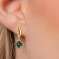 thumbnail image 3 of Gem Stone King 14K Yellow Gold Green Mystic Topaz and Lab Grown Diamond Earrings for Women | 2.45 Cttw | Gemstone November Birthstone | Princess 6MM, 3 of 6