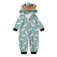 thumbnail image 2 of Odeerbi Christmas Onesie Pajamas for Family Holiday Sleep Jumpsuit Long Sleeve Family Christmas Pajamas Matching Sets Infant Lattice Print Plush Jumpsuit Sleepwear PJs Set Light Blue, 2 of 4