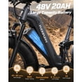thumbnail image 3 of PUCKIPUPPY 26" Electric Bike for Adults 1350W Peak Step Through E-Bikes 48V 20AH Battery up to 80Miles Range Fat Tire off Road Ebike 28 mph Max Speed Full Suspension E Mountain Bike, UL2849 by SGS, 3 of 9