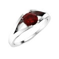 thumbnail image 3 of Mooneye 5 mm Round Shape Garnet 925 Sterling Silver Split Shank Solitaire Women Wedding Ring, 3 of 3