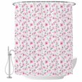 thumbnail image 2 of Pink Spring Floral Waterproof Fabric Shower Curtain,Summer Botanical Elegant Waterproof Fabric Shower Curtain for Bathroom Curtains Bathtubs Hotel Shower Curtains with 12 Hooks Standard 72x72, 2 of 8
