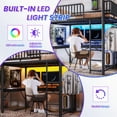thumbnail image 3 of Full Size Metal Loft Bed with Desk and Charging Station, UHOMEPRO Heavy Duty Metal Loft Bed Frame with LED Light, Computer Tower Tray, Hanging Rail, Guardrails and Ladder for Adults, Teens, Dorms, 3 of 10