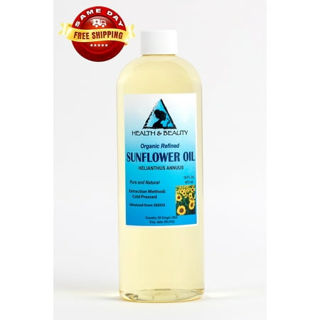 SUNFLOWER OIL REFINED ORGANIC CARRIER COLD PRESSED PURE 16 OZ