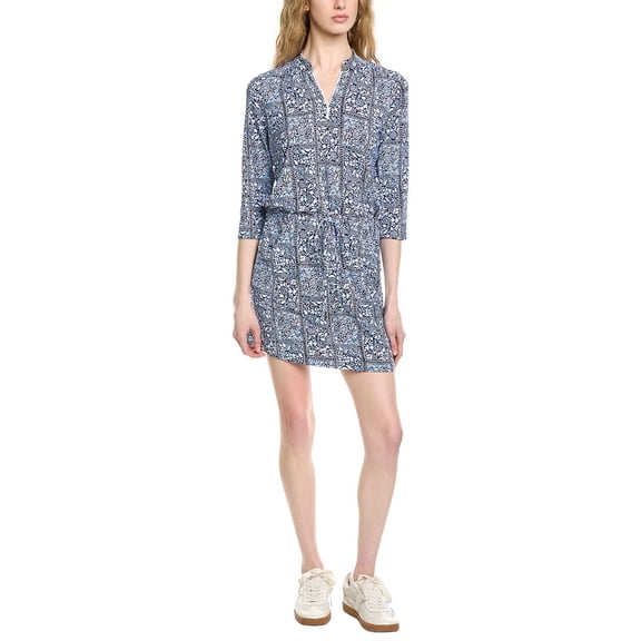 IBKUL womens  3/4-Sleeve Drawstring Dress, l, Navy