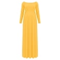thumbnail image 6 of Conairie Maternity Dress for Baby Shower Long Sleeve off Shoulder Elegant Flowy Midi Dress Photoshoot Pregnancy Summer Wedding Dress Yellow XXL, 6 of 7