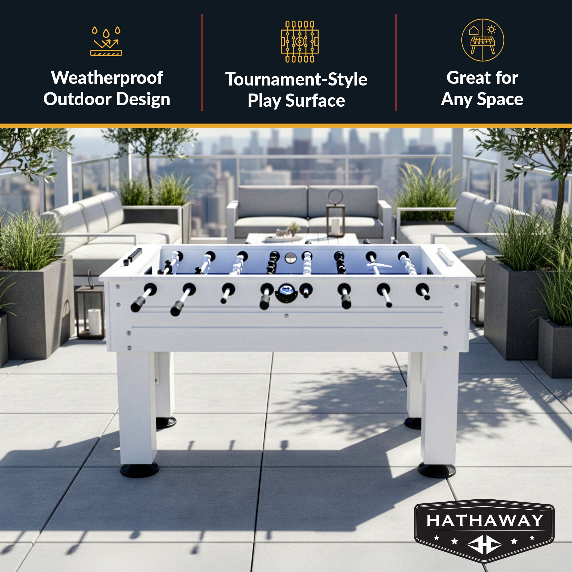 Hathaway Highlander 55-in Pro Outdoor Foosball Table, Waterproof