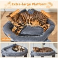 thumbnail image 2 of Cat Tree [/CM] Cat Tower for Indoor Cats Large Adult Cat Condo with Large Platform Hanging Basket Scratching Posts Pompoms Light MSW, 2 of 8