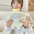 thumbnail image 2 of BallsFHK Cute Hot Water Bottle Cartoon Plush Hot Water Bottle, Water Filling Hot Water Bottle Can Be Inserted Into The Hand Flushing Water Warming Hand Bag, Winter Warmt, 2 of 4