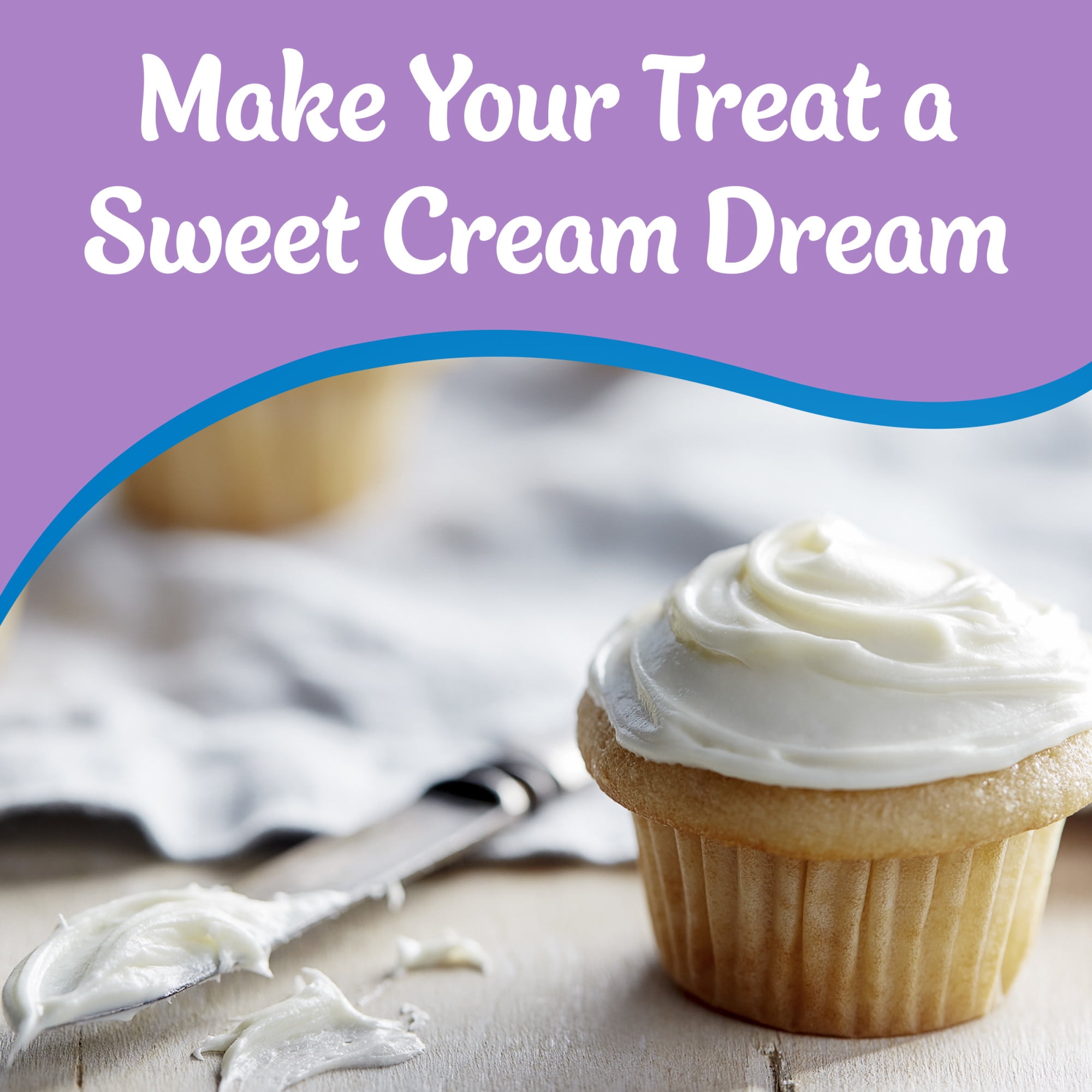 (8 pack) Pillsbury Whipped Sweet Cream Frosting, 12 oz Tub