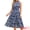 Navy Blue, variant on Women's Floral Mock Neck Tiered Flowy Midi Dress L Pink