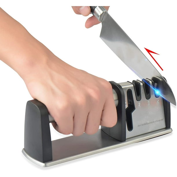 4 In 1 Kitchen Manual Knife Sharpener 4 Stage Chef Choice Knife Sharpeners Accessories Fast Sharpening Kit For Knives Scissors With Diamond Emery Ceramic Tungsten Steel Pocket Knife Sharpener Walmart Com Walmart Com