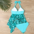 thumbnail image 6 of Xixinqiwan Women’s Plus Size Swimwear Ruched Floral Tankini Set Two Piece Modest Skirt Swimsuit Bathing Suit Blue M, 6 of 6