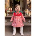 thumbnail image 6 of RUINIXCW Girls Christmas Dress, Long Sleeve Crew Neck Santa Claus Plaid A-line Dress, 6 of 8