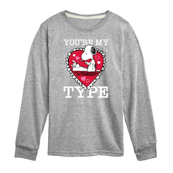 Peanuts - You're My Type - Toddler And Youth Long Sleeve Graphic T-Shirt
