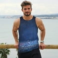 thumbnail image 6 of Logiee Retro Blue Glitter Print Men's Workout Tank Top,Quick Dry Workout Tank Top,Gym Muscle Tee,Fitness Bodybuilding Sleeveless T Shirt-XX-Large, 6 of 7