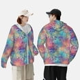 thumbnail image 4 of Vsdgher Sweat à Capuche Imprimé texture Craquelée Bleu Rose pour Hommes Femmes, Manches Longues Protection Solaire Pêche Course Natation-Moyen, 4 of 7