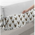 thumbnail image 2 of Landscape Bed Skirt, Winter Woods Theme Pattern of Deer Heads with Antlers and Fir Trees, Elastic Bedskirt Dust Ruffle Wrap Around for Bedding Decor, 4 Sizes, White Sepia Dark Taupe, by Ambesonne, 2 of 2