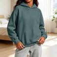 thumbnail image 6 of Vivcore Kids Knit Hoodie Casual Pullover Sweater Soft Cozy Hooded Sweatshirt for Toddlers and Children,Blackish Green,160, 6 of 8
