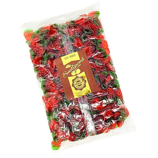 SweetGourmet Gummy Strawberries Bulk Gummi Candy Halal 5 Pounds