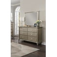 thumbnail image 3 of Formal Classic Grey Finish 4pc Bedroom Furniture Eastern King Size Bed Dresser Mirror Nightstand Sleigh HB w Underbed Drawers, 3 of 6