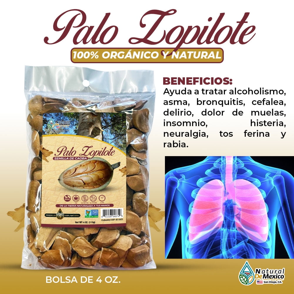 Palo Zopilote Semilla de Caoba Herbal Tea 4 oz, Mahogany Seeds Natural Tea  by Natural de Mexico 