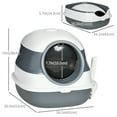 thumbnail image 3 of PawHut Cat Litter Box with Lid, Covered Litter Box w/ High Sides, White, 3 of 9