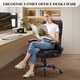 thumbnail image 2 of Yeshouse Silla de oficina grande y alta, silla ergonómica ancha para juegos con capacidad de 227 kg (500 lbs), brazos abatibles, silla de ordenador de cuero reclinable de 100 a 118°, altura ajustable, 2 of 7