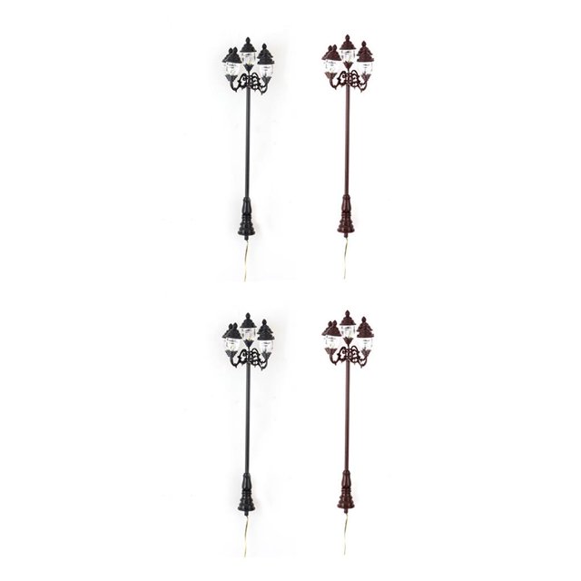 Injueey Micro modelo poste de luz de arena adorno fotografía telones de fondo accesorios luz de jardín decoración luces de paisaje para Modelo 1 2piezas