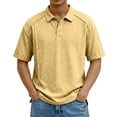 thumbnail image 2 of Mens Short Sleeve Polo Shirts Dry Fit Lightweight Collared Shirt Summer V Neck Athletic Button Polo Shirts with Pocket, M, 2 of 6