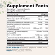 Micro Ingredients Bioactive B Complex, 120 Vegetarian Capsules | Activated Coenzyme Forms of Methyl B12, L-5-MTHF folate, P5P & riboflavin B2 | High Bioavailability B Complex Vitamins