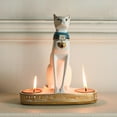 thumbnail image 1 of Estatua del gato egipcio BLESIY Bastet Adorno Animal Modelo Candelero 2 Portavelas, 1 of 8
