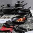 thumbnail image 2 of Oster Ashford 10 Piece Aluminum Nonstick Cookware Set, Black with Soft Touch Bakelite Handle, 2 of 2