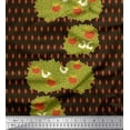 thumbnail image 1 of Soimoi Velvet Fabric Leaves,Bird & Fresh Fruits Printed Craft Fabric by The Yard 58 Inch Wide, 1 of 1
