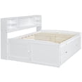 thumbnail image 5 of White Full Size Wood Daybed with Storage, 4 Drawers & 2 Shelves, Modern Bed Frame with Casters, 5 of 10