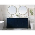 thumbnail image 6 of Elegant Decor Wesley 72" Steel and Solid Wood Double Bathroom Vanity Set in Blue, 6 of 8